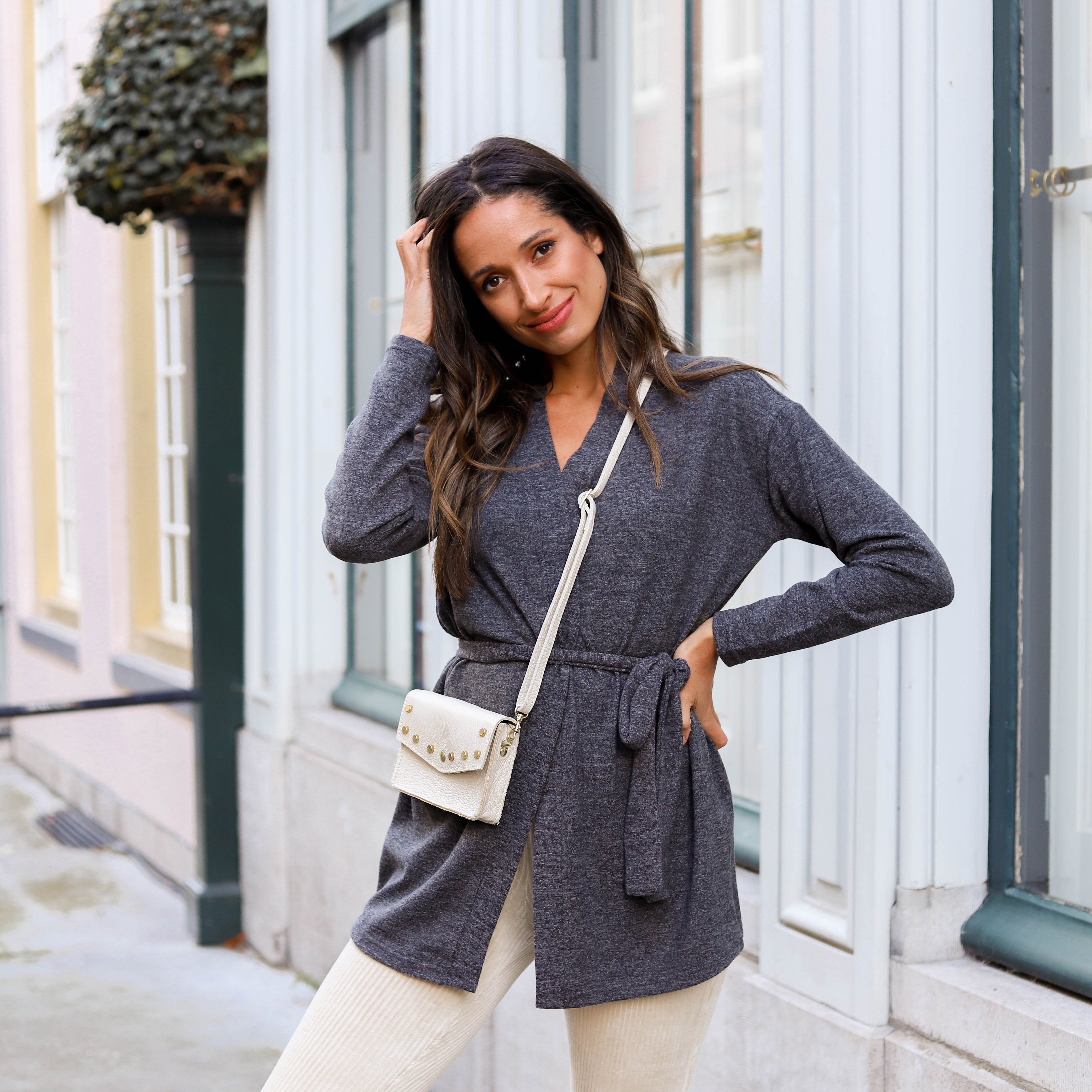 Pam Cardigan donkergrijs Vest Hipvoordeheb.nl