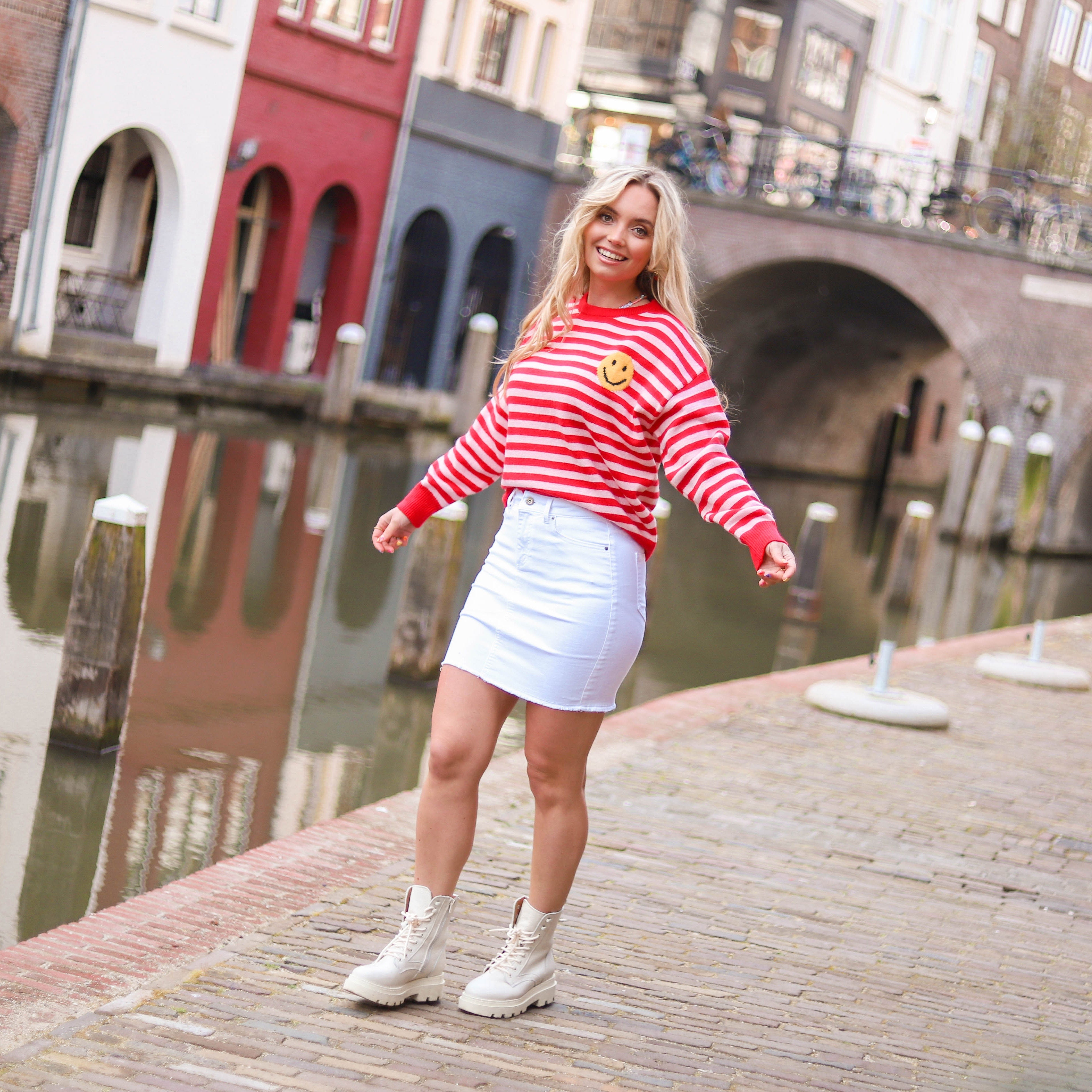 Denim rokje wit Rok Hipvoordeheb.nl