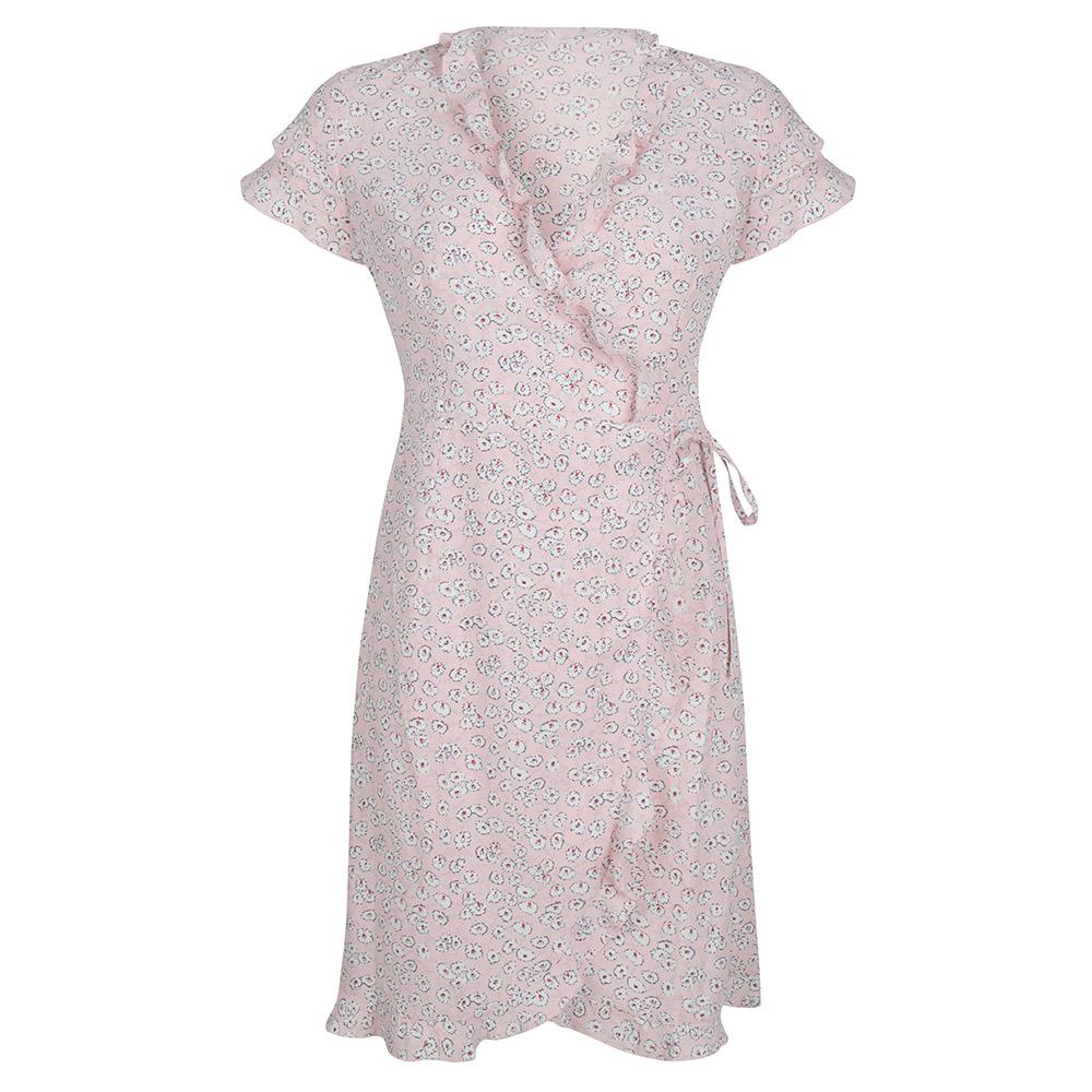 Fleurie wikkeljurkje roze Jurk Hipvoordeheb.nl