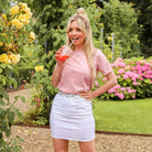 Demin rokje wit Rok Hipvoordeheb.nl