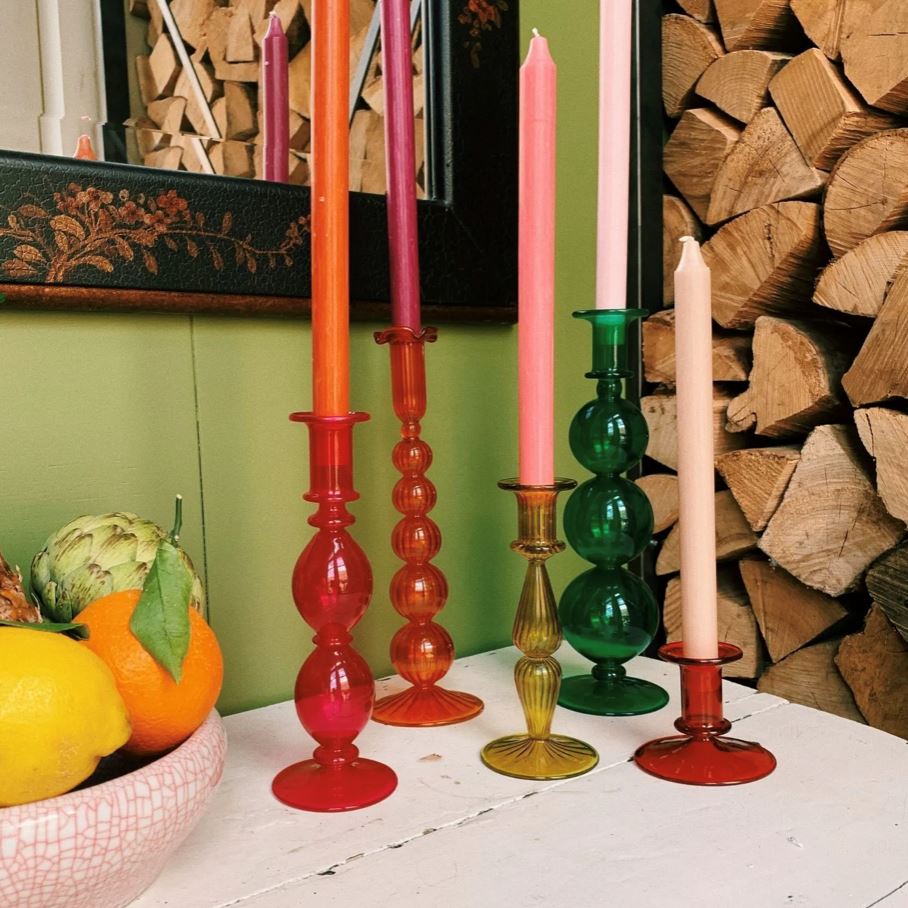 Anna + Nina Paradise Pink Glass Candle Holder Living Hipvoordeheb.nl