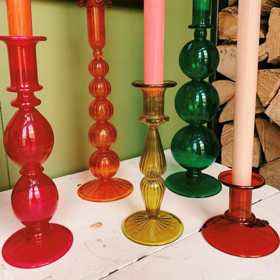 Anna + Nina Paradise Pink Glass Candle Holder Living Hipvoordeheb.nl