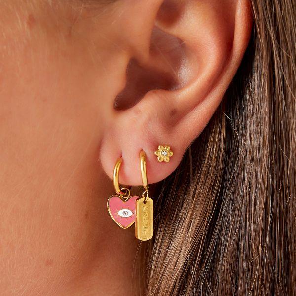 Trio oorbellen set hart van roestvrij staal Accessoires Hipvoordeheb.nl