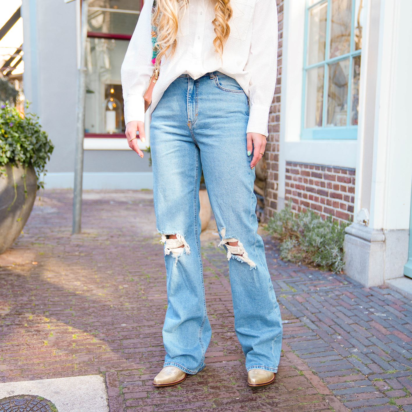 Holly wide destroy jeans Broek Hipvoordeheb.nl