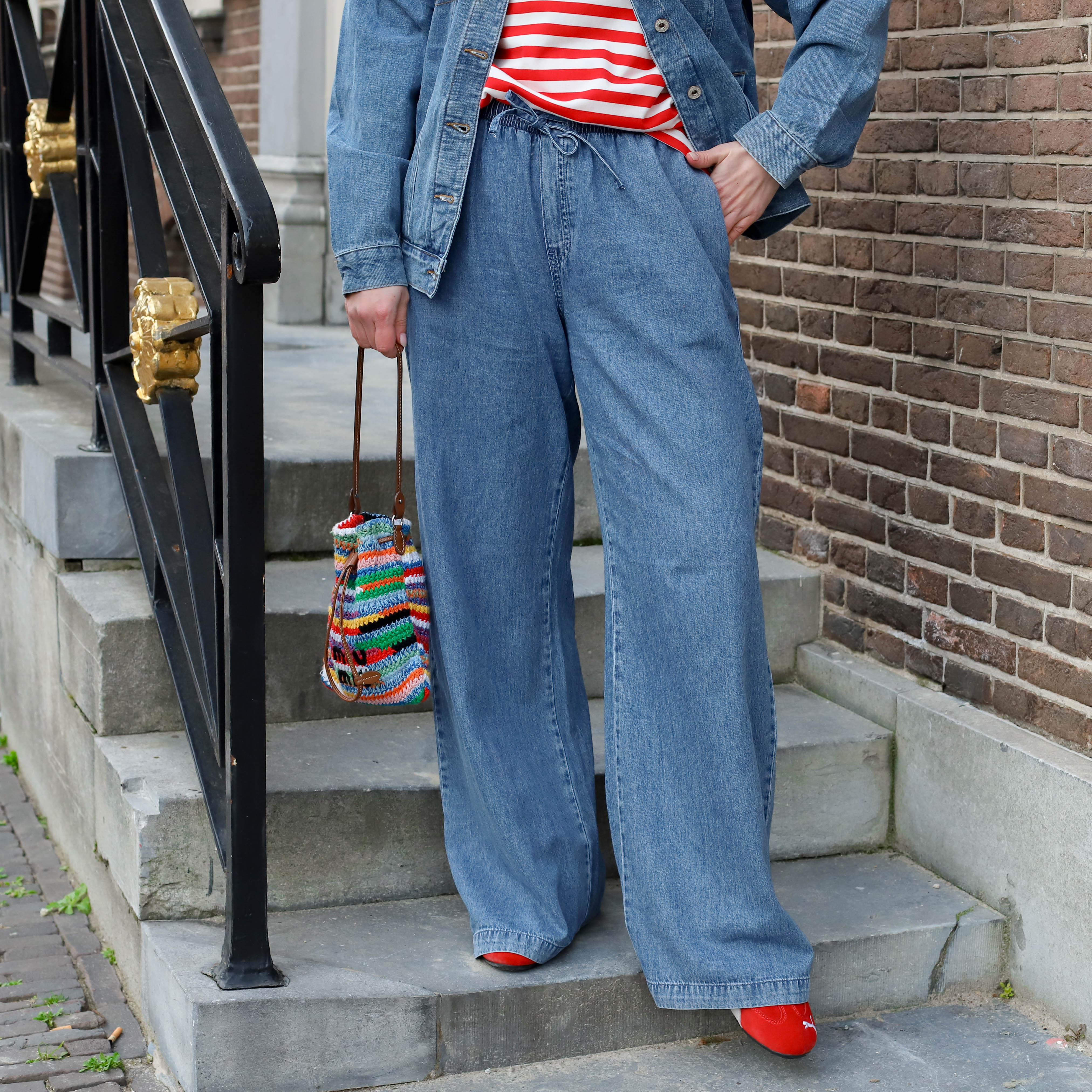 Noisy May Enza wide pants medium blue – Hipvoordeheb.nl