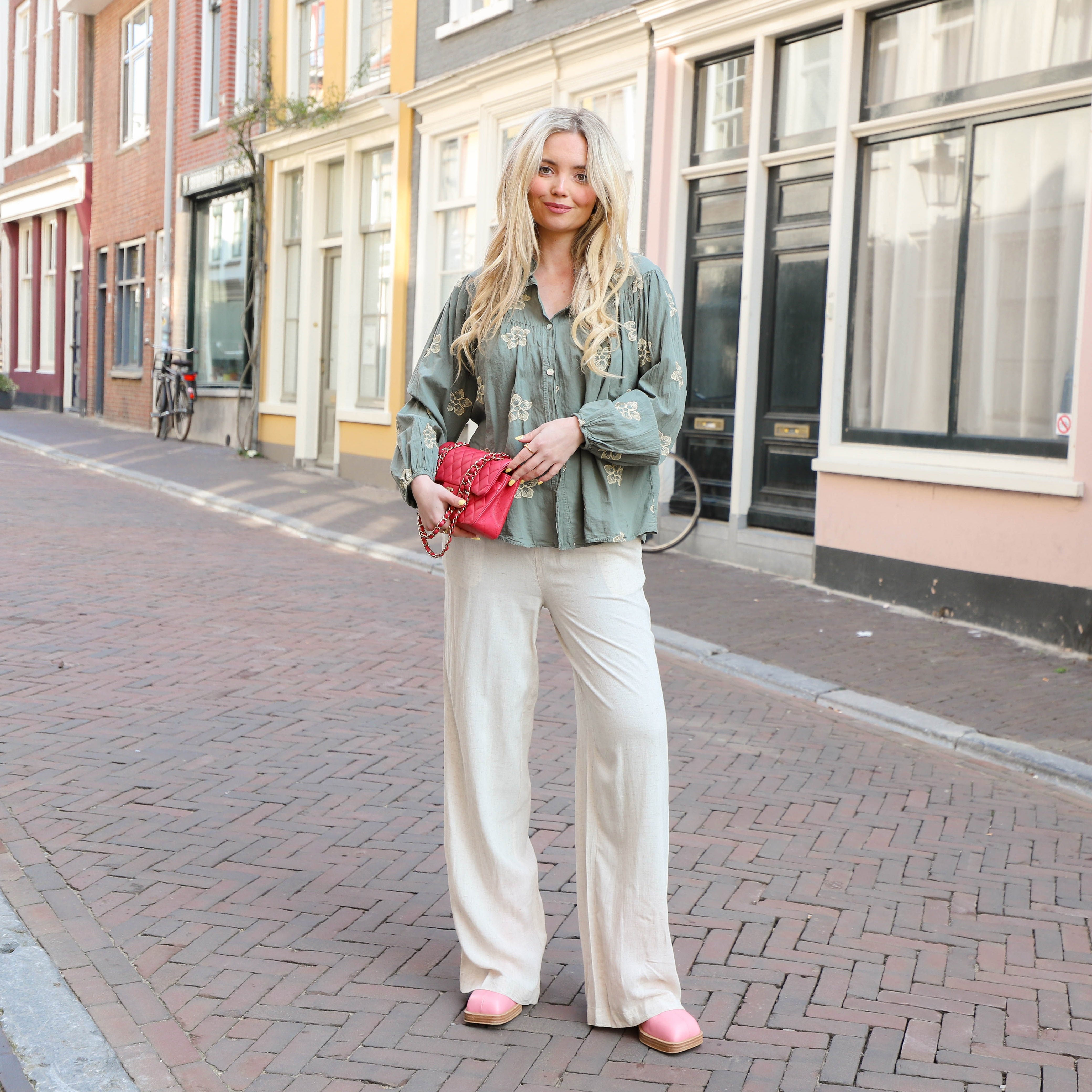 Pia wide pants wide birch melange – Hipvoordeheb.nl