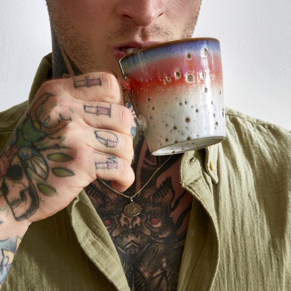 HK Living 70s ceramics: americano mug, asteroids Living HK Living 