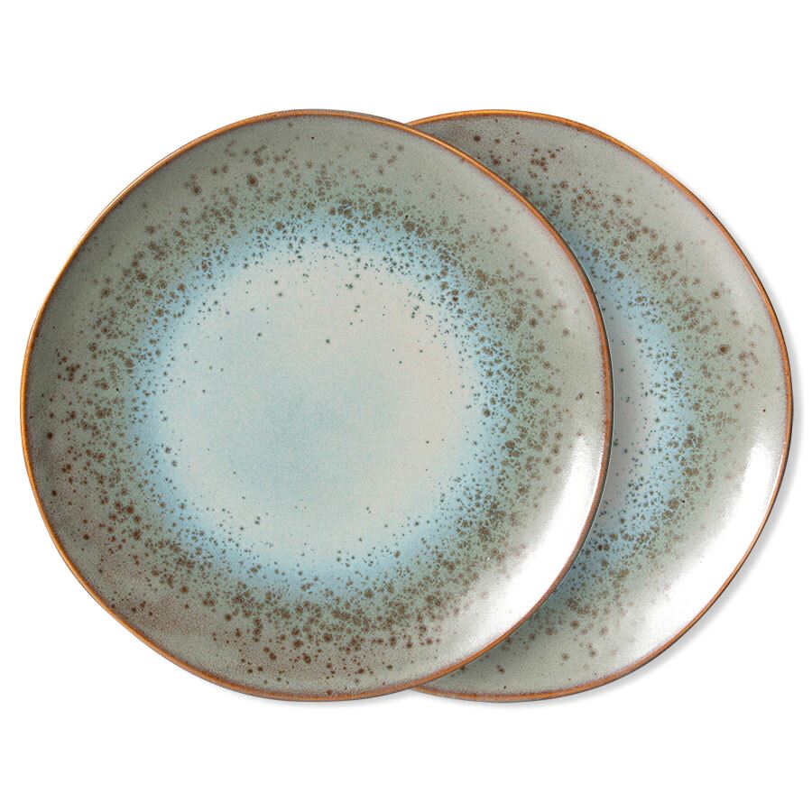 HK Living 70s ceramics: dinner plates mineral (set of 2) Living HK Living 