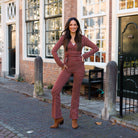 Tenna flared pants sable Broek Hipvoordeheb.nl 