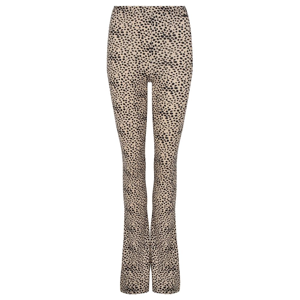 Soft flared legging met stipjes beige j Legging Hipvoordeheb.nl 