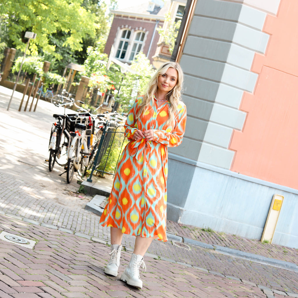 Lima dress oranje Jurk Hipvoordeheb.nl 