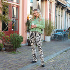 Soft flared legging zebra beige Legging Hipvoordeheb.nl 
