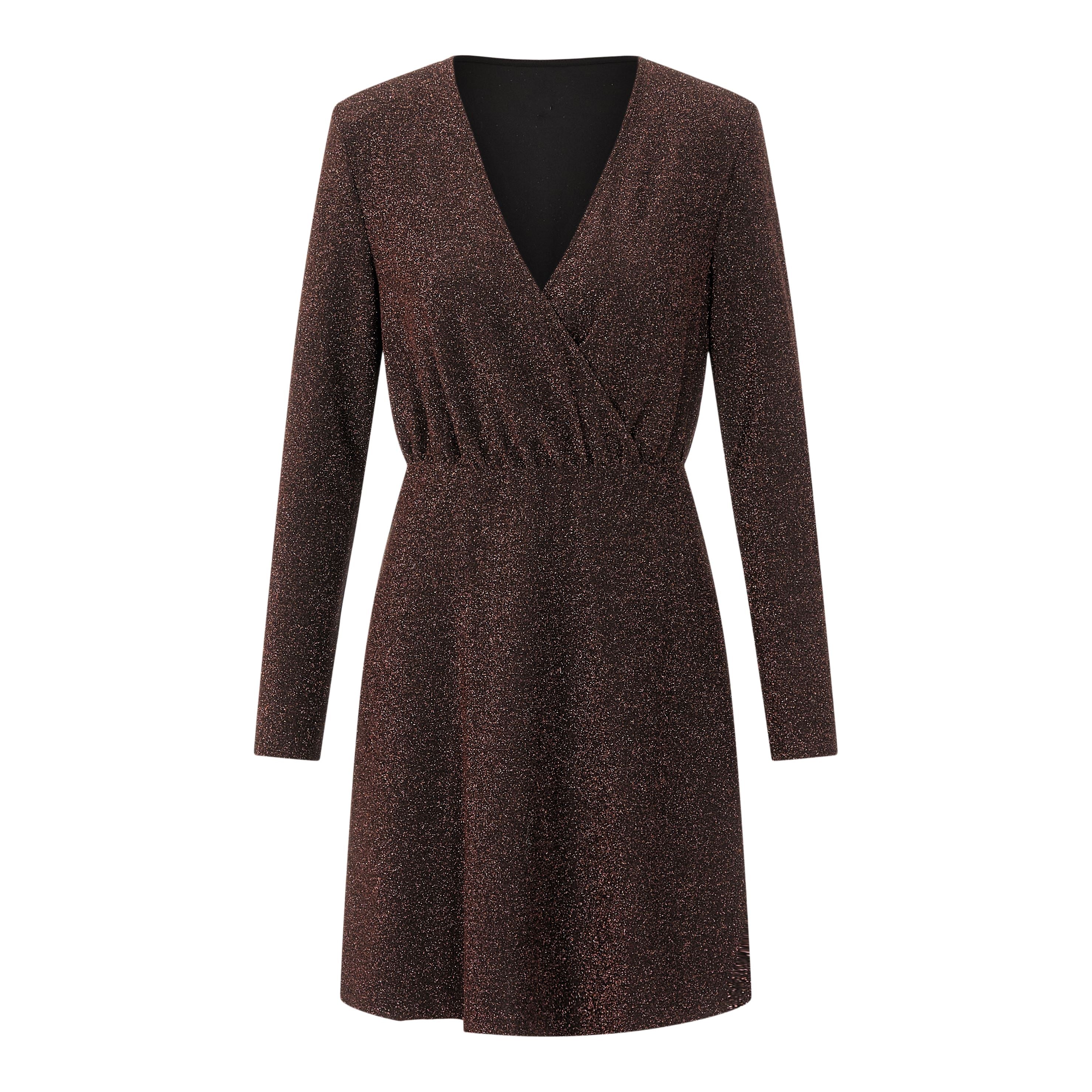 Rina lurex dress brown Jurk Hipvoordeheb.nl 